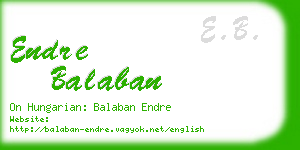 endre balaban business card